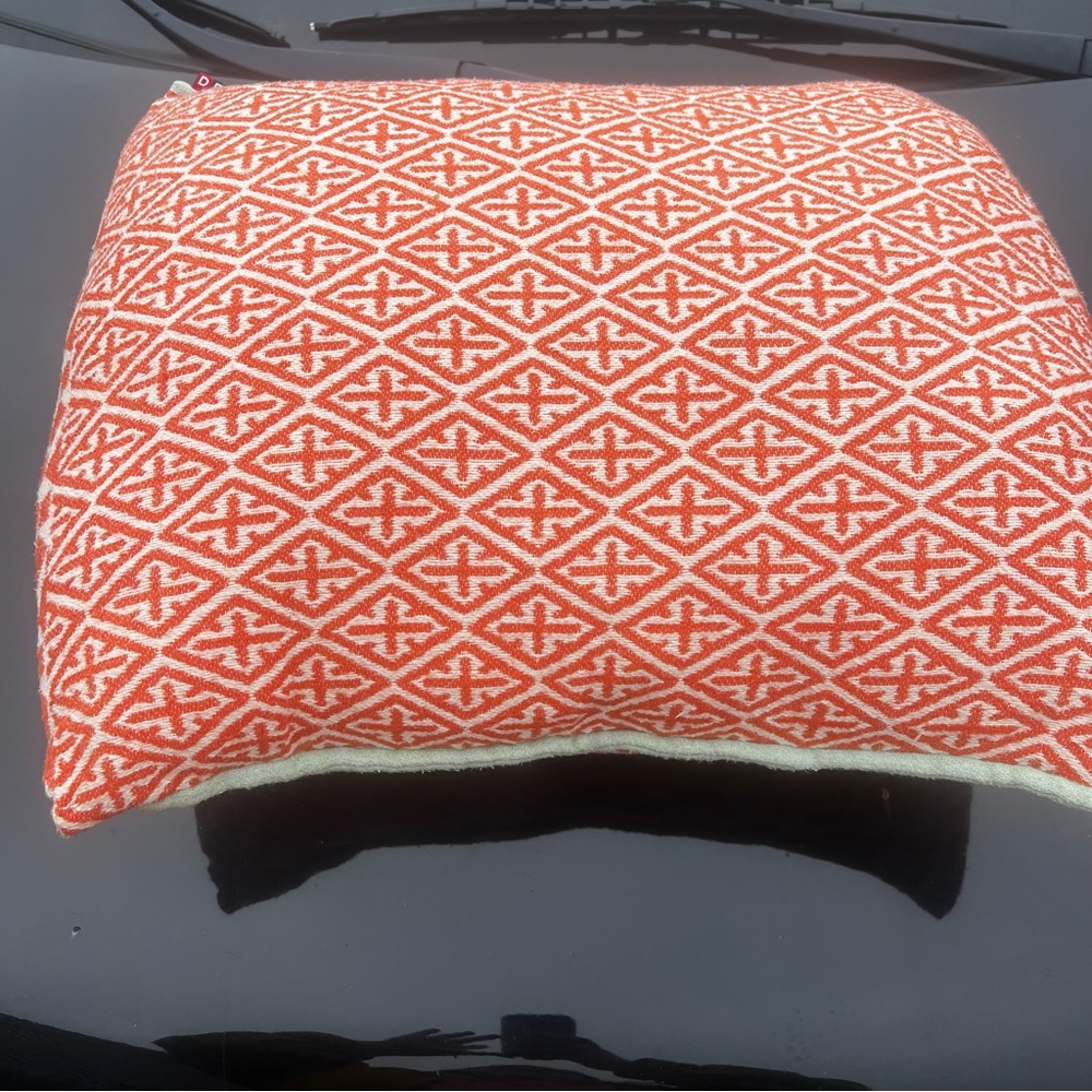 David Fussenegger Orange Cross Pattern Rectangle Pillow
